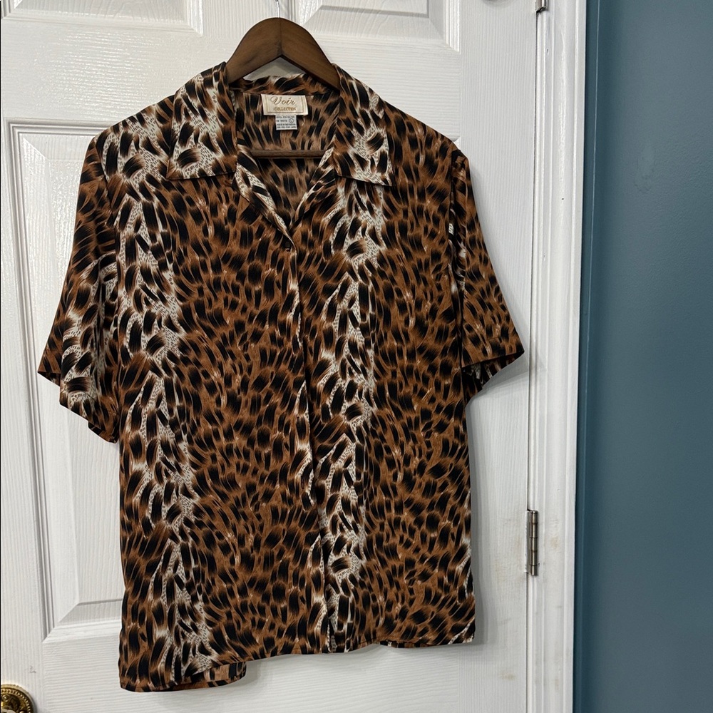 Leopard Print Short Sleeve Shirt